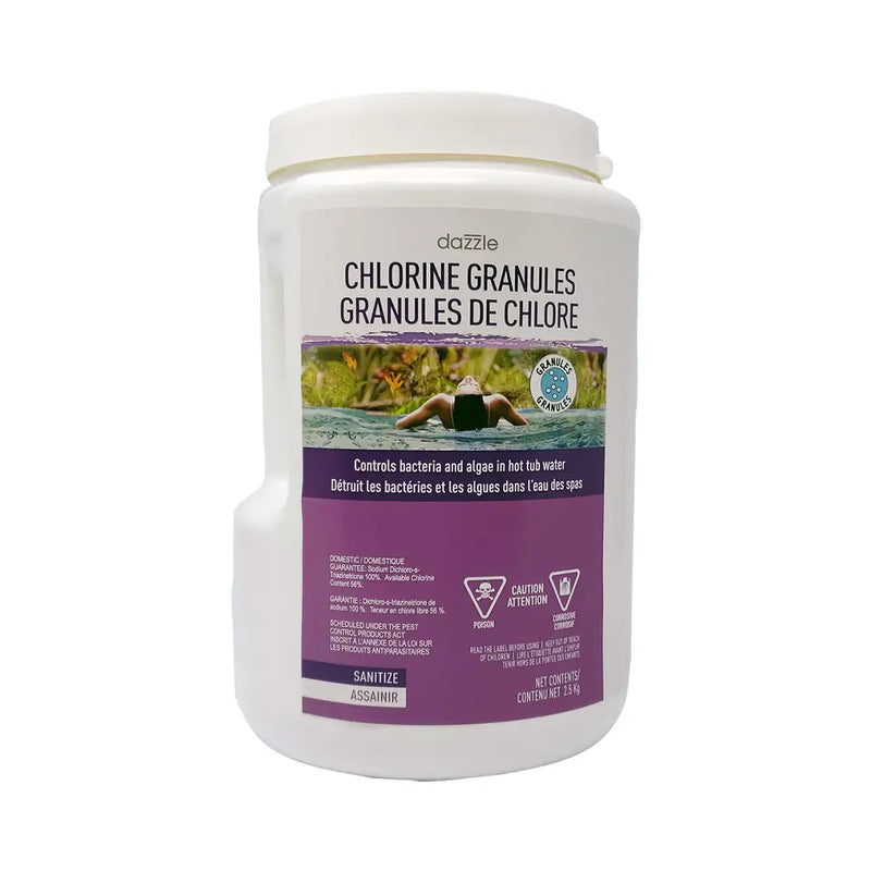 Dazzle Chlorine Granules – 750g Fast-Dissolving Spa Sanitizer